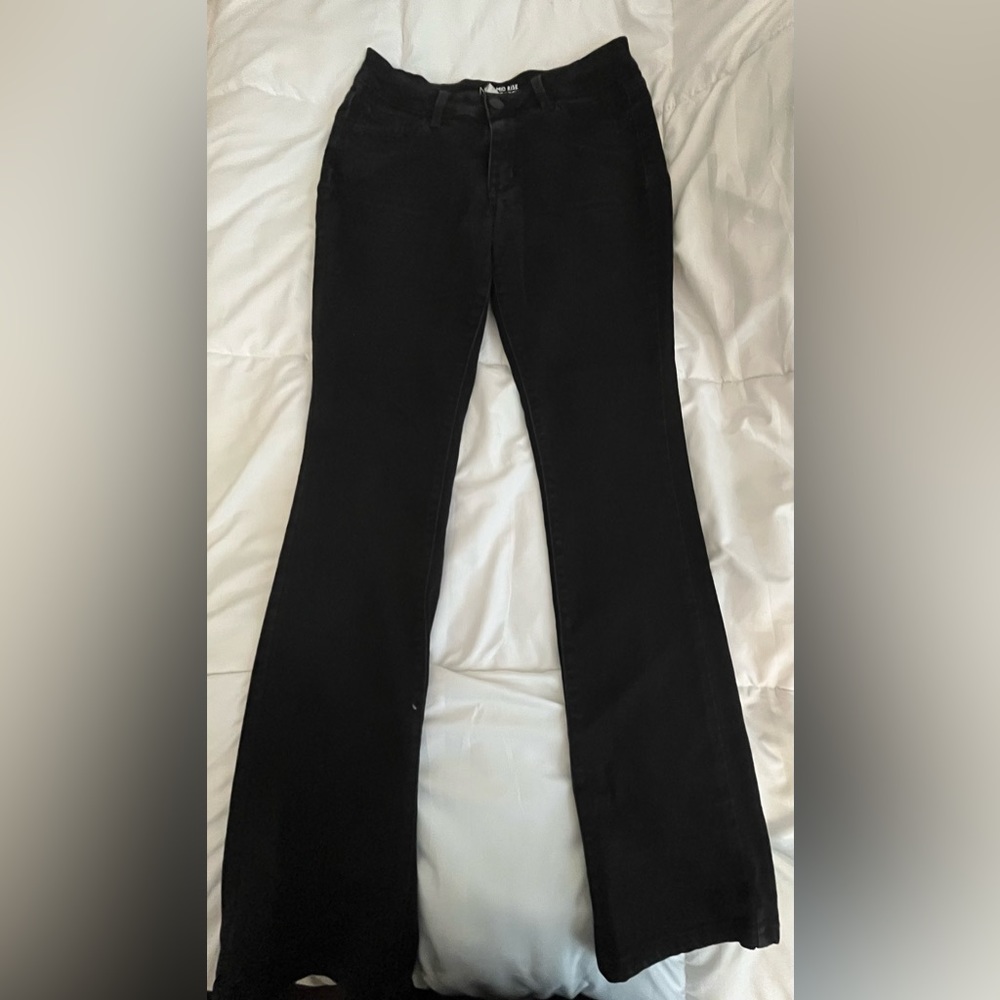 Black NOBO mid rise bootcut jeans
